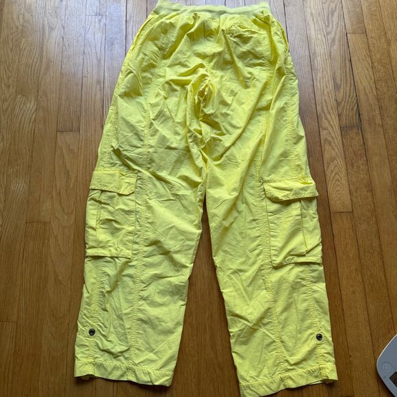 Free People FP Movement Size S Yellow Cotton Blend Mesmerize Me Cargo Pants - Picture 15 of 16